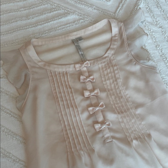 LC Lauren Conrad Tops - LC Lauren Conrad Pale Blush Pink Bow Front Camisole